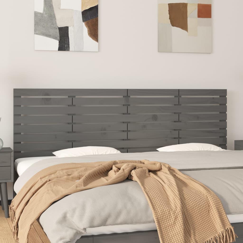 Tête de lit murale Gris 206x3x63 cm Bois massif de pin - XIOS