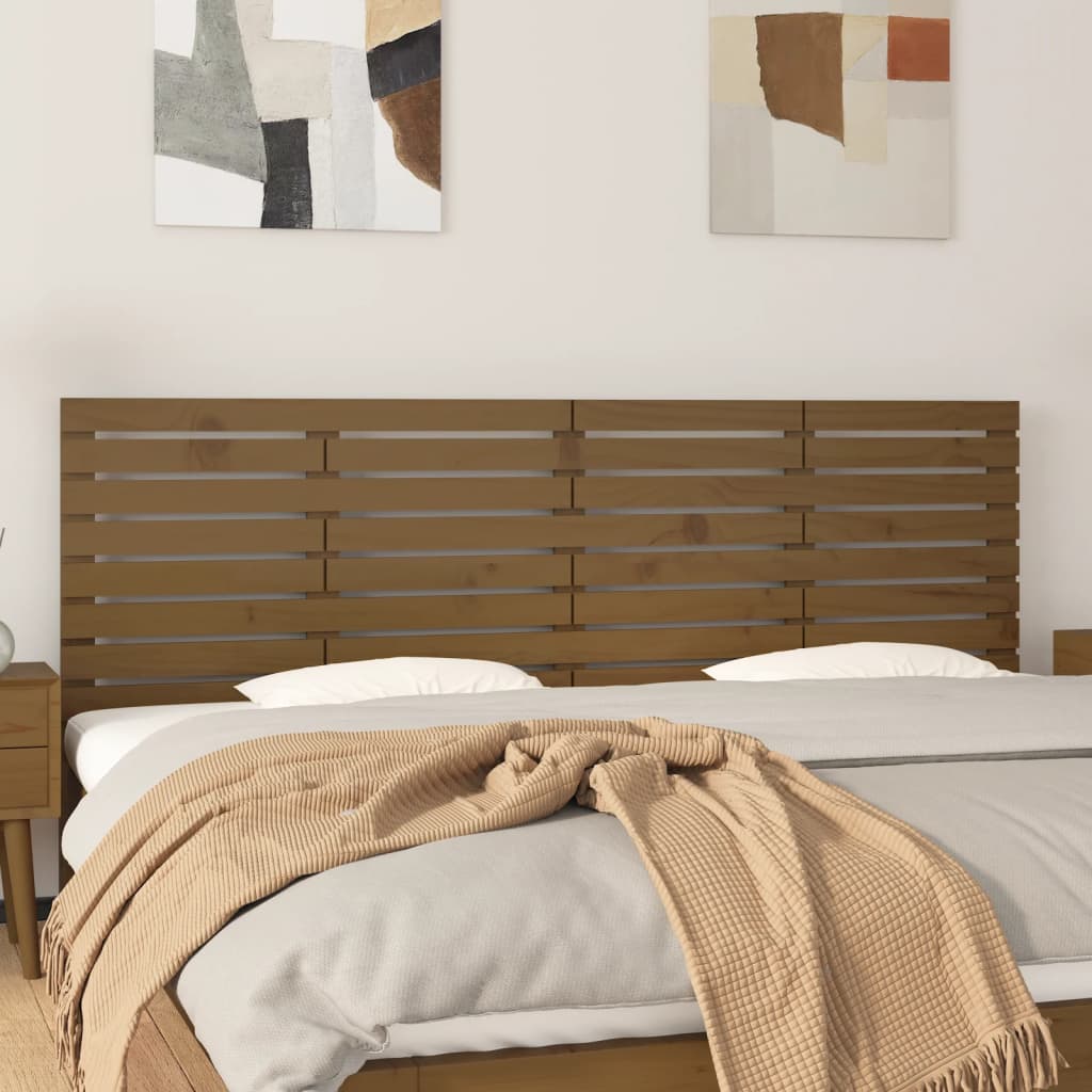 Tête de lit murale Marron miel 206x3x63 cm Bois massif de pin - XIOS
