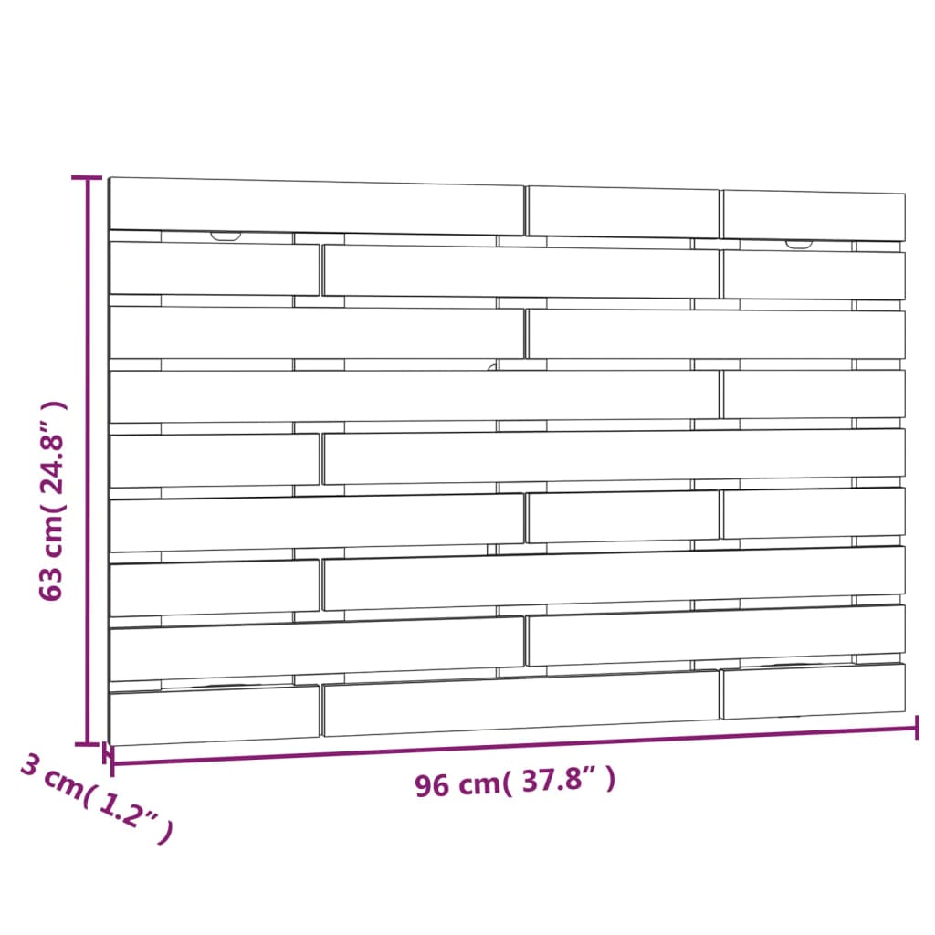 Tête de lit murale 96x3x63 cm Bois massif de pin - XIOS