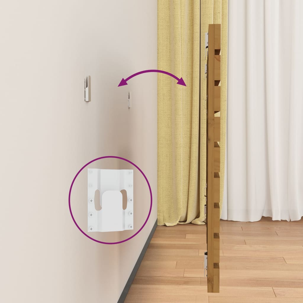 Tête de lit murale Marron miel 96x3x63 cm Bois massif de pin - XIOS