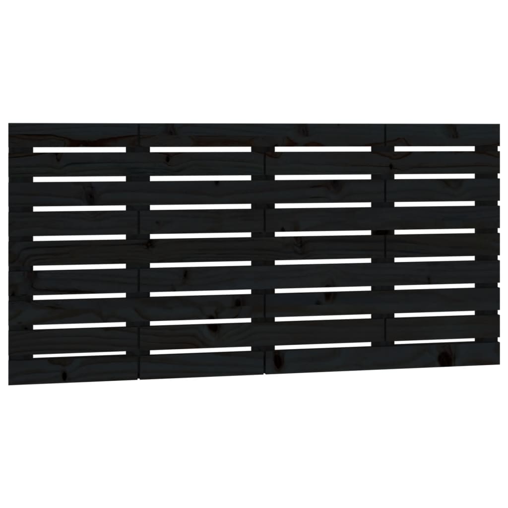 Tête de lit murale Noir 126x3x63 cm Bois massif de pin - XIOS