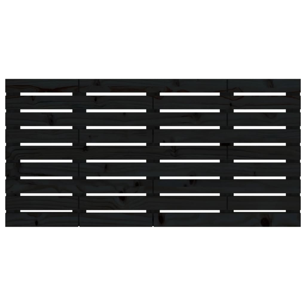 Tête de lit murale Noir 126x3x63 cm Bois massif de pin - XIOS