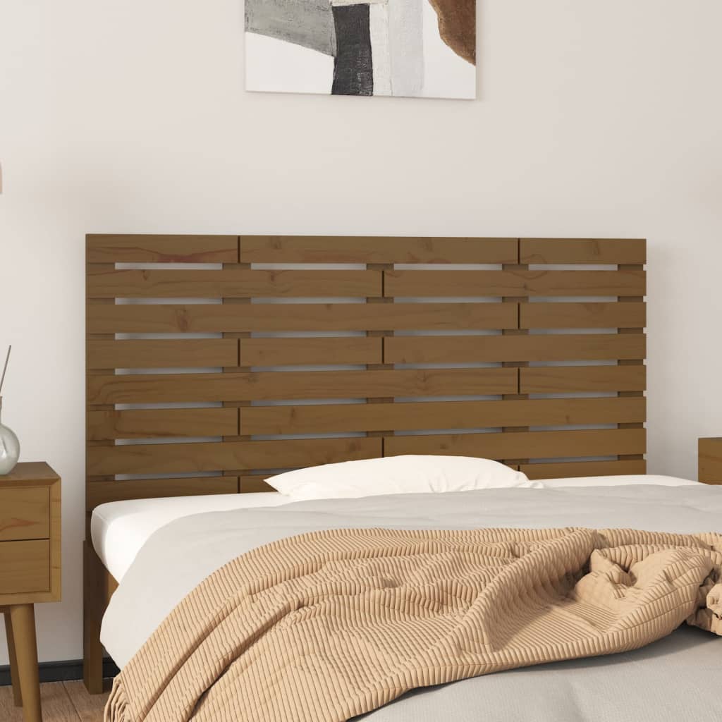 Tête de lit murale Marron miel 146x3x63 cm Bois massif de pin - XIOS