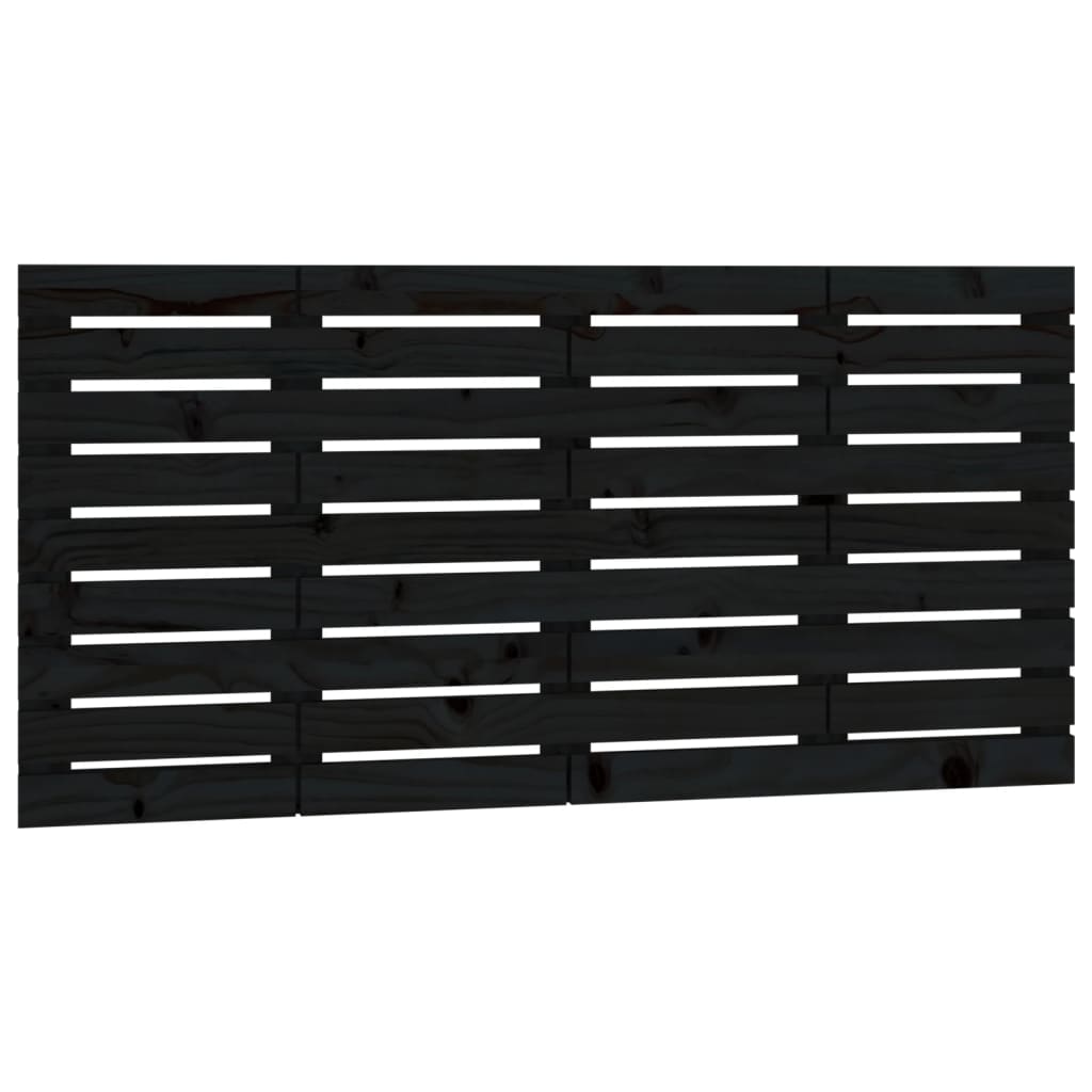 Tête de lit murale Noir 146x3x63 cm Bois massif de pin - XIOS