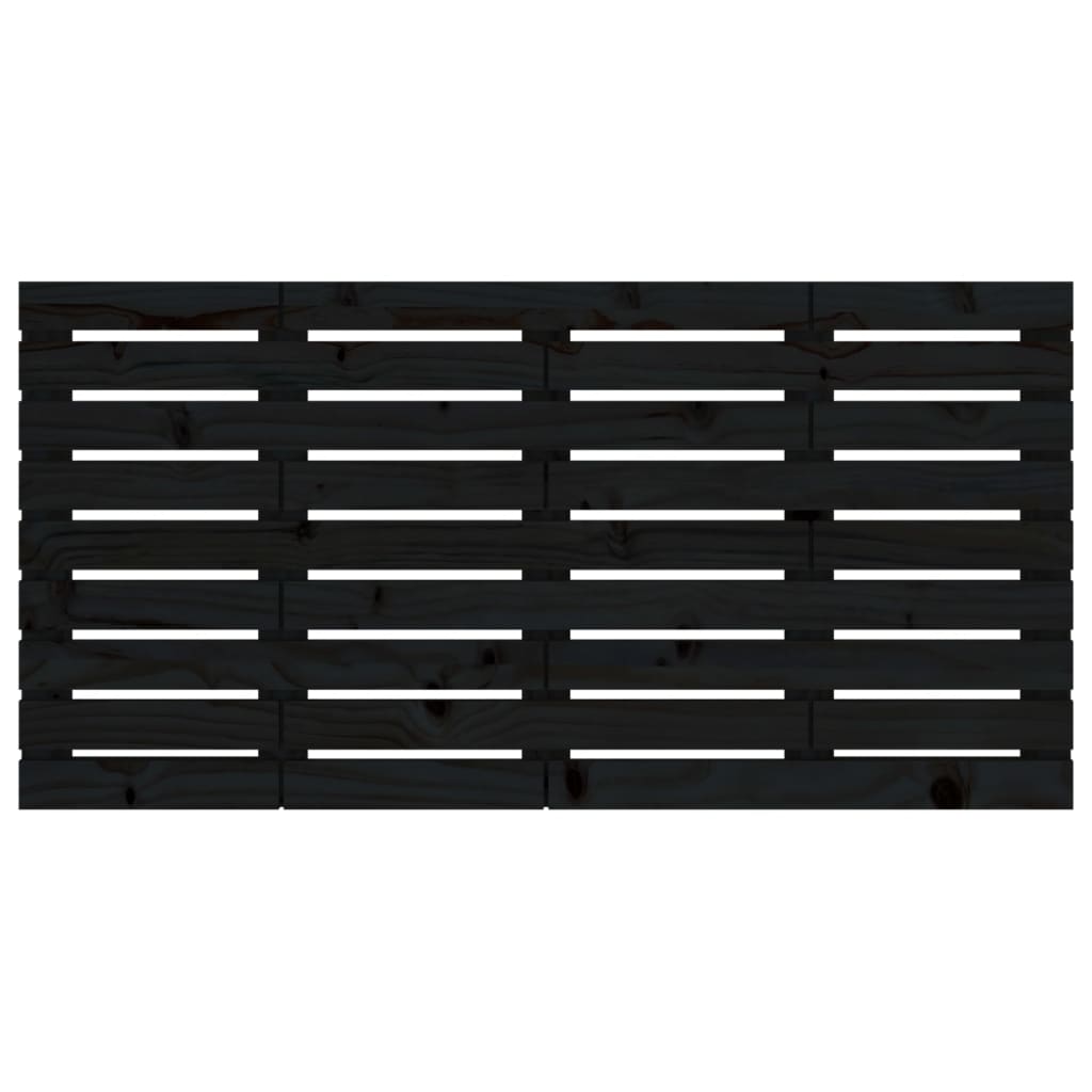 Tête de lit murale Noir 146x3x63 cm Bois massif de pin - XIOS