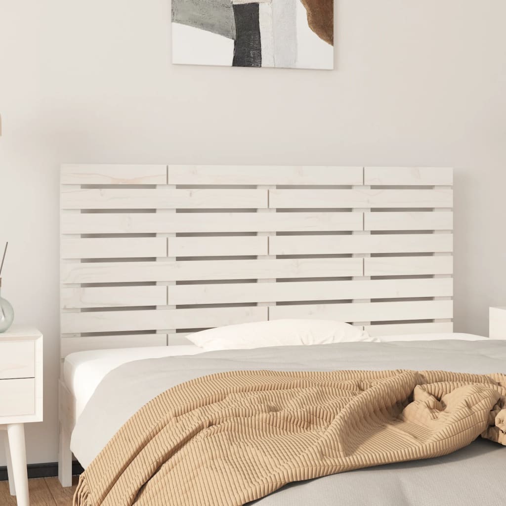 Tête de lit murale Blanc 156x3x63 cm Bois massif de pin - XIOS