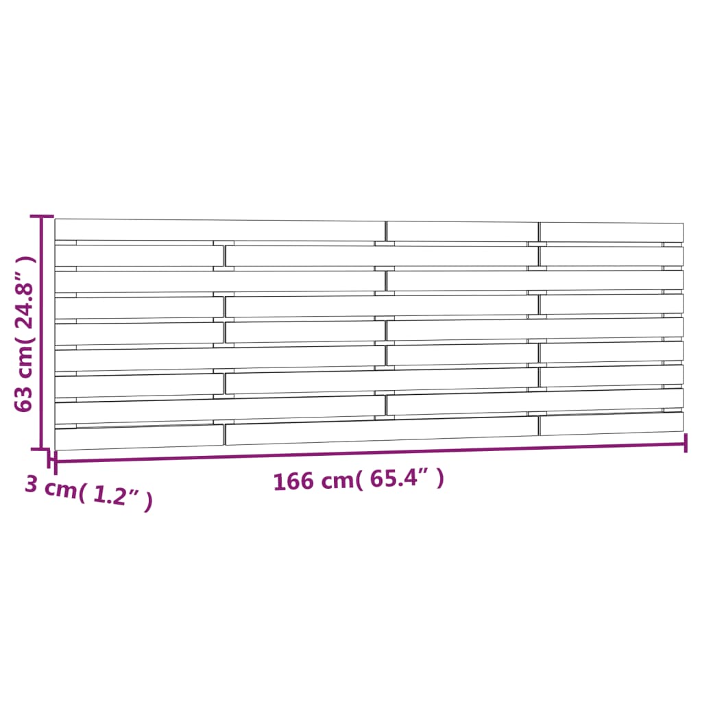 Tête de lit murale 166x3x63 cm Bois massif de pin - XIOS