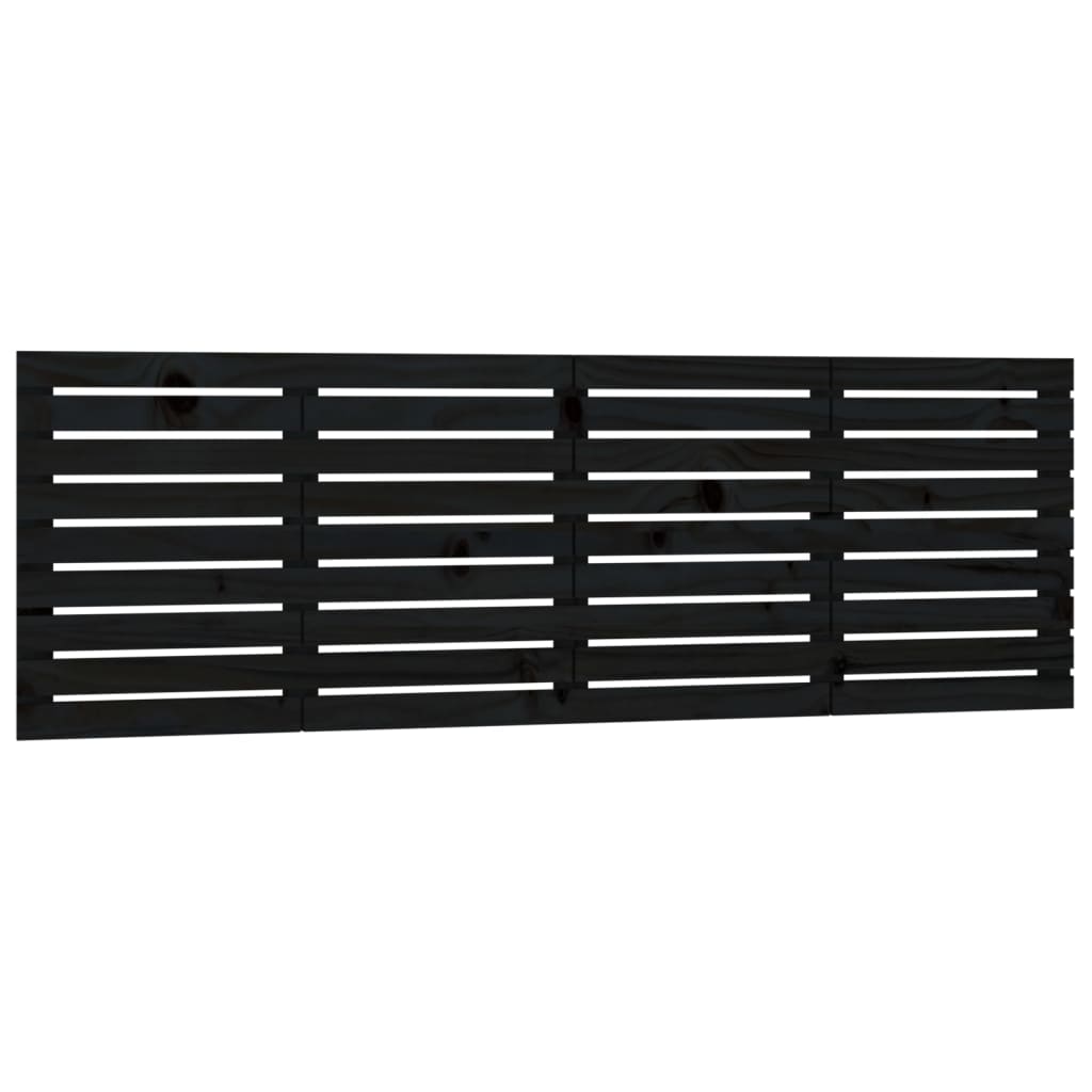 Tête de lit murale Noir 166x3x63 cm Bois massif de pin - XIOS
