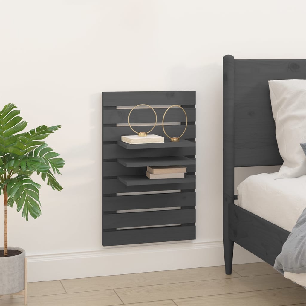 Étagères de chevet murales 2 pcs Gris Bois de pin massif - XIOS