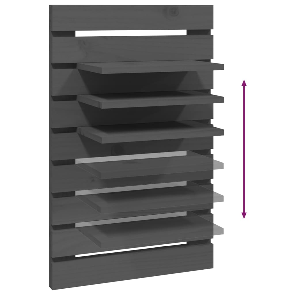 Étagères de chevet murales 2 pcs Gris Bois de pin massif - XIOS