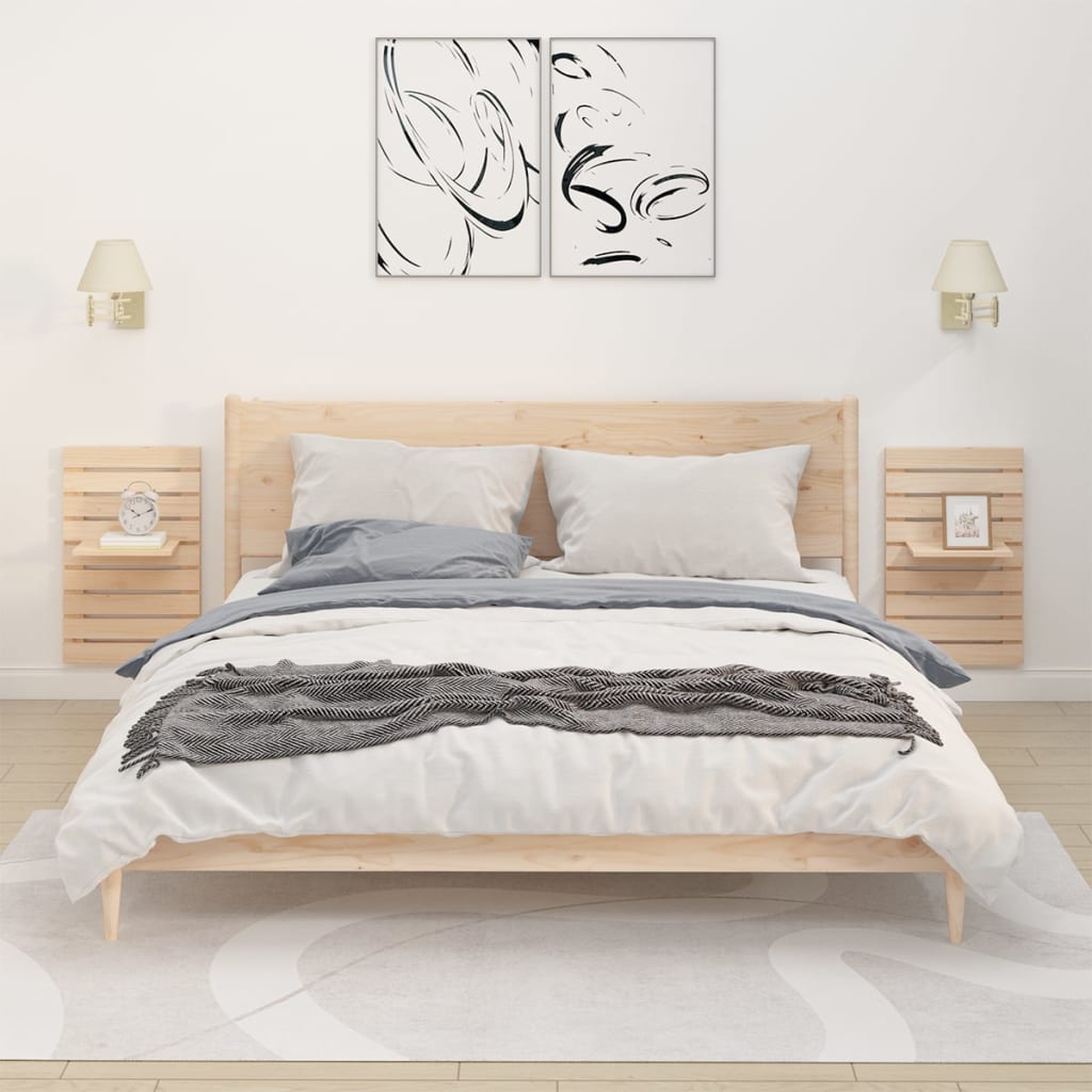 Étagères de chevet murales 2 pcs Bois de pin massif - XIOS