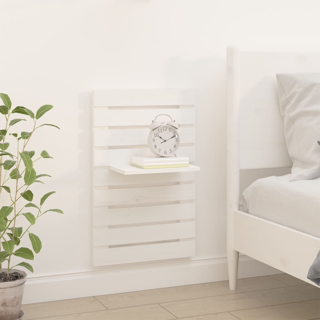 Étagères de chevet murales 2 pcs Blanc Bois de pin massif - XIOS
