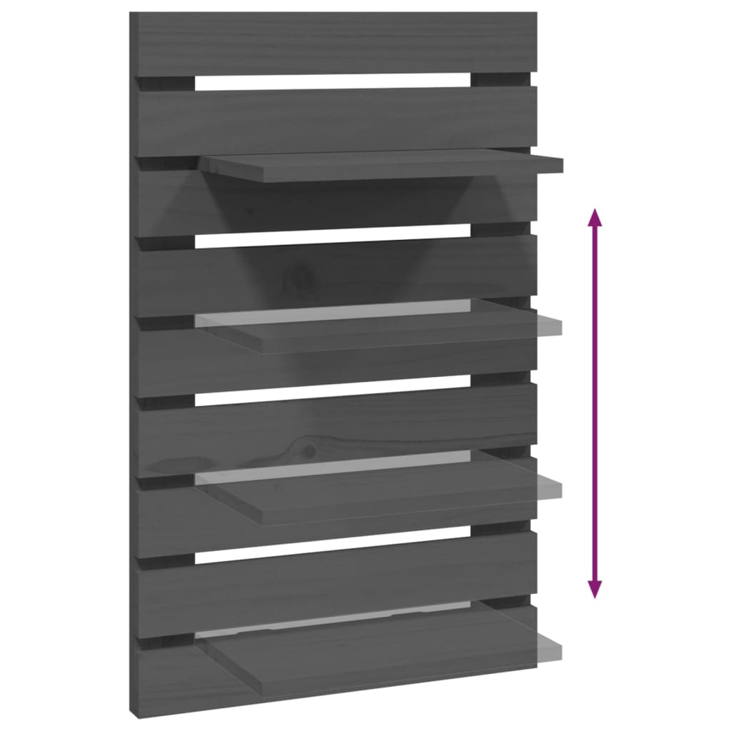 Étagères de chevet murales 2 pcs Gris Bois de pin massif - XIOS