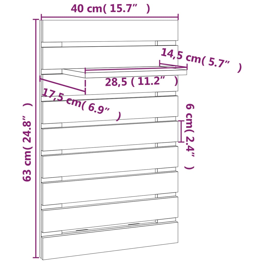 Étagères de chevet murales 2 pcs Gris Bois de pin massif - XIOS