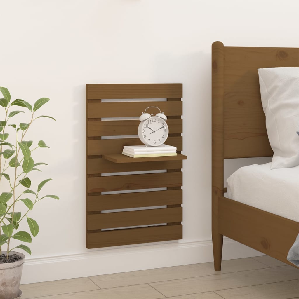 Étagères de chevet murales 2 pcs Marron miel Bois de pin massif - XIOS