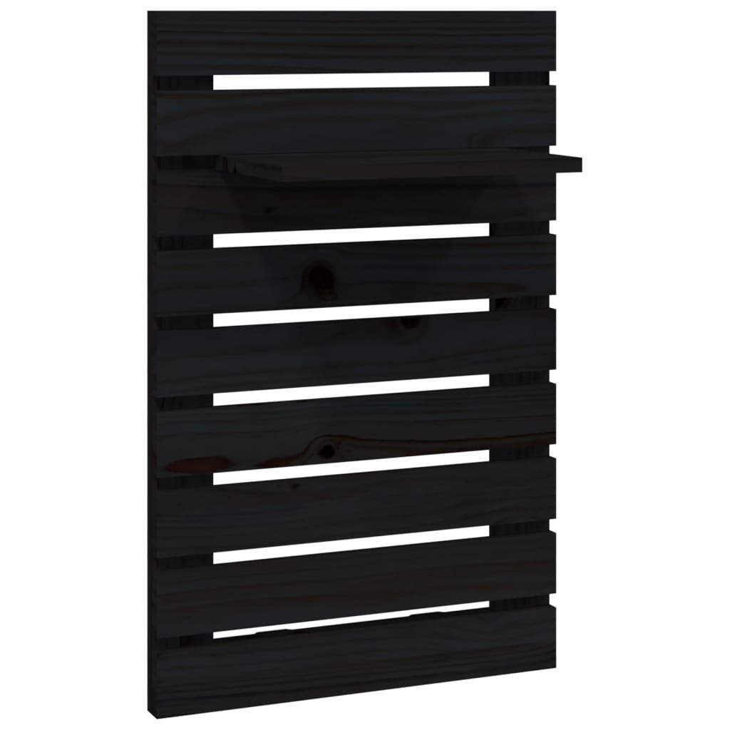 Étagères de chevet murales 2 pcs Noir Bois de pin massif - XIOS