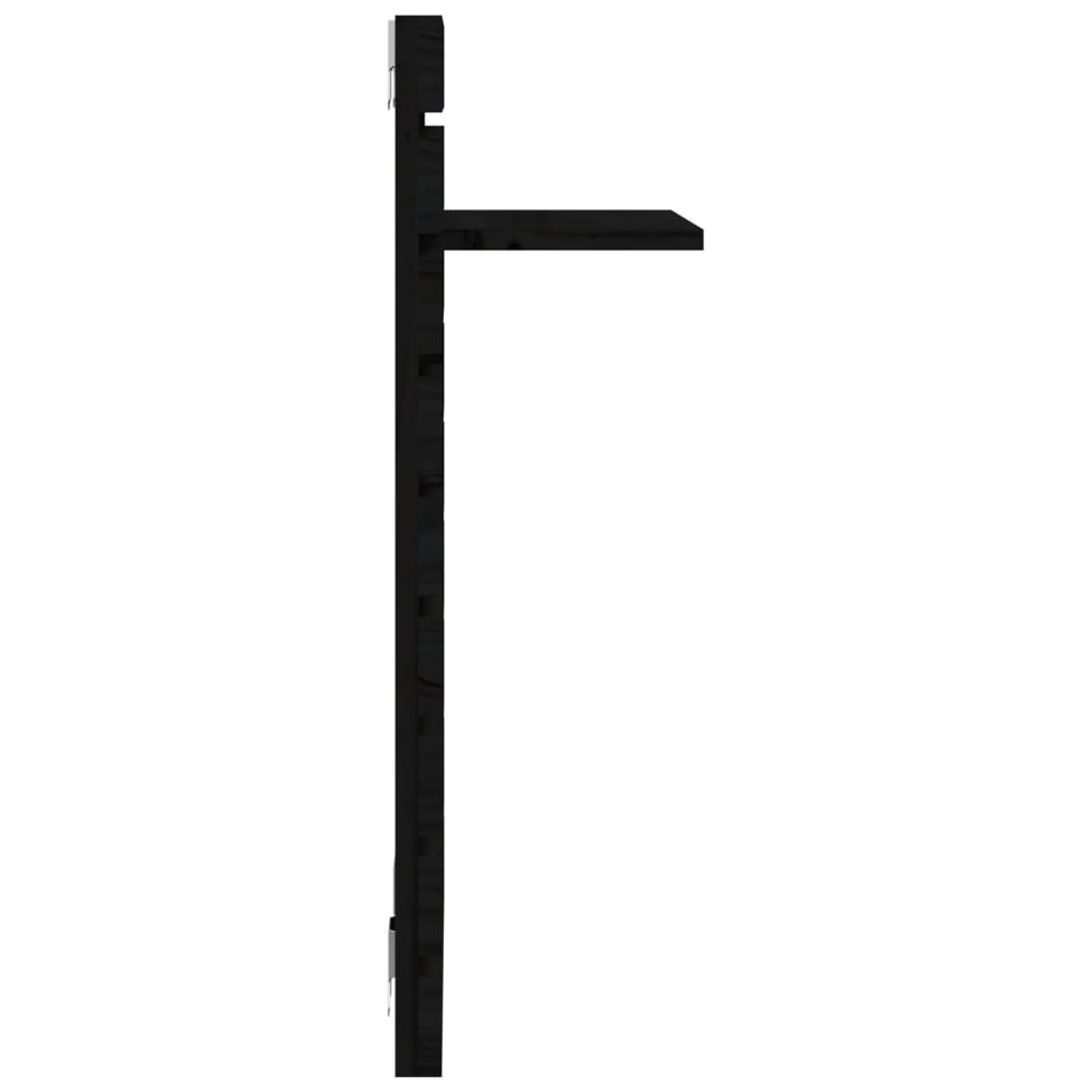 Étagères de chevet murales 2 pcs Noir Bois de pin massif - XIOS
