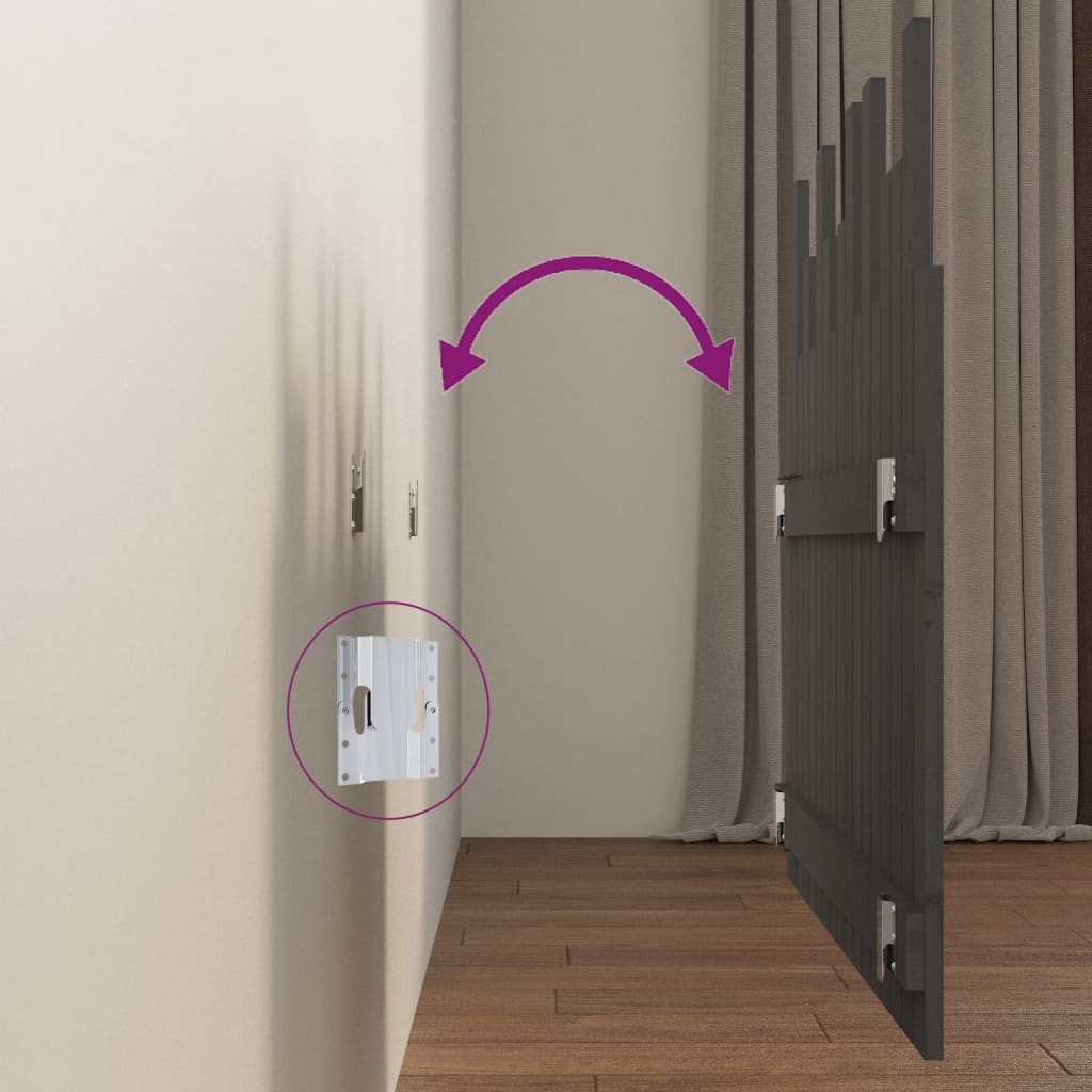 Tête de lit murale Gris 108x3x80 cm Bois massif de pin - XIOS