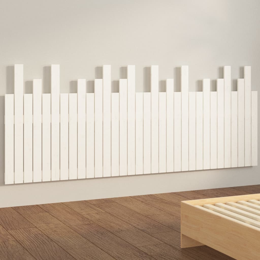 Tête de lit murale Blanc 204x3x80 cm Bois massif de pin - XIOS