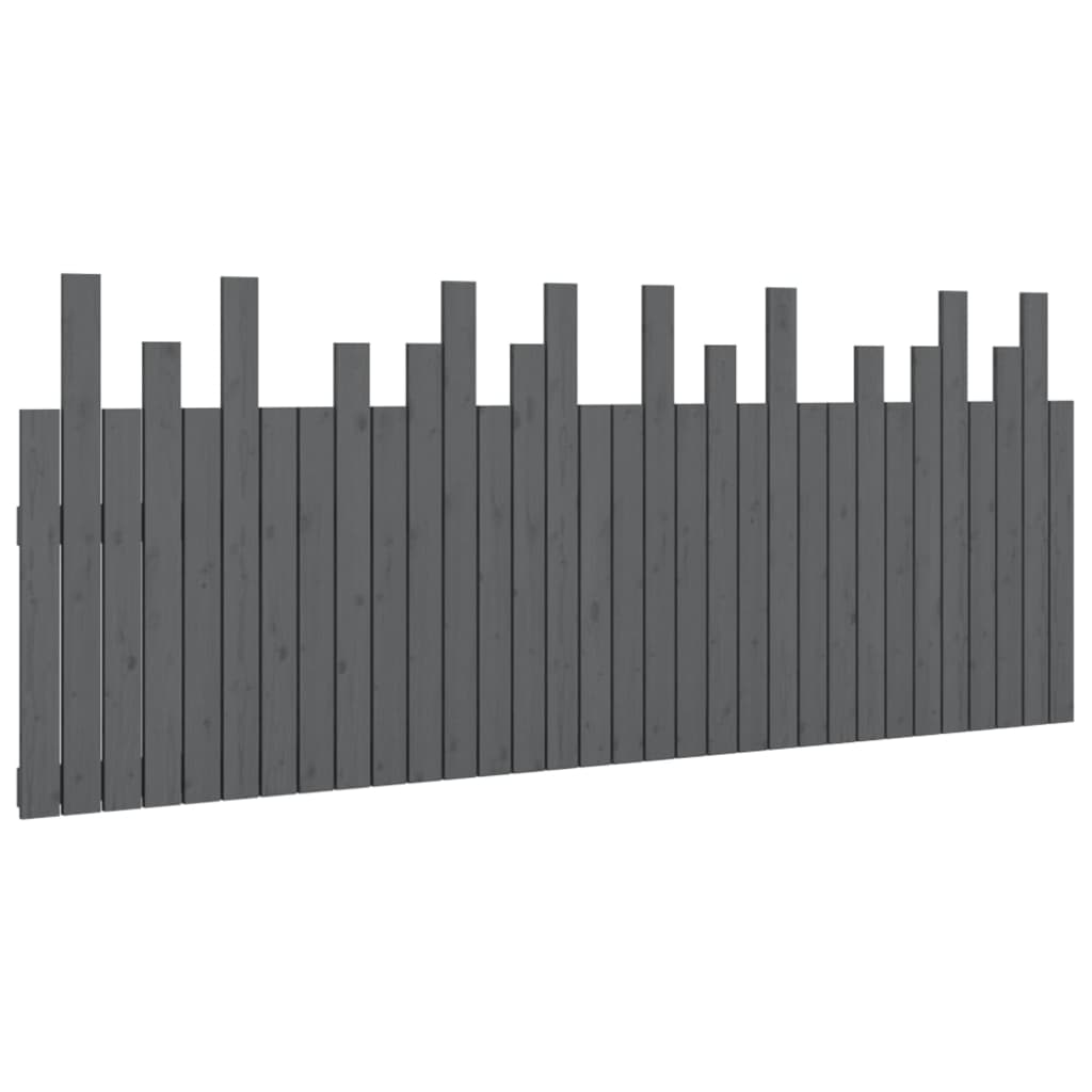 Tête de lit murale Gris 204x3x80 cm Bois massif de pin - XIOS