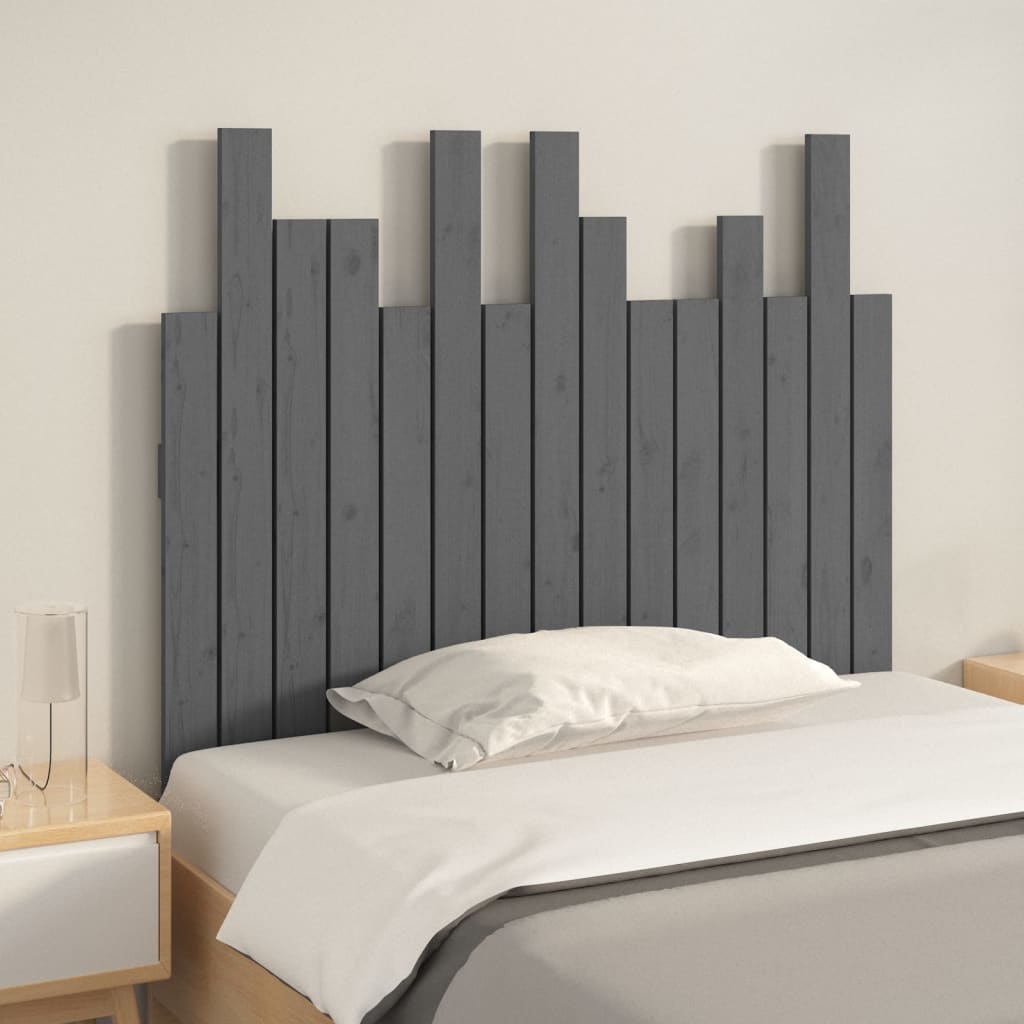 Tête de lit murale Gris 95,5x3x80 cm Bois massif de pin - XIOS