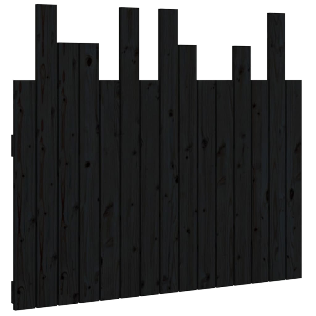 Tête de lit murale Noir 95,5x3x80 cm Bois massif de pin - XIOS