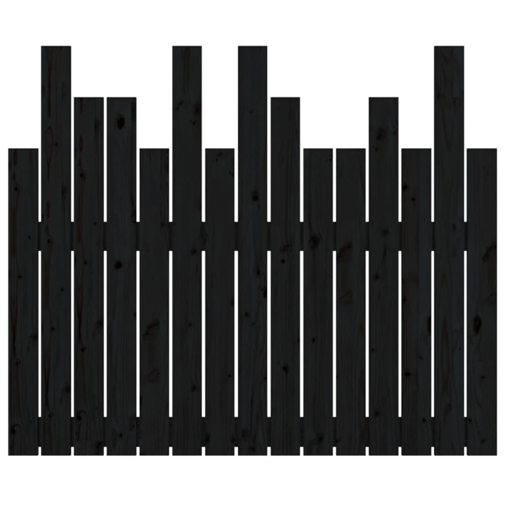 Tête de lit murale Noir 95,5x3x80 cm Bois massif de pin - XIOS