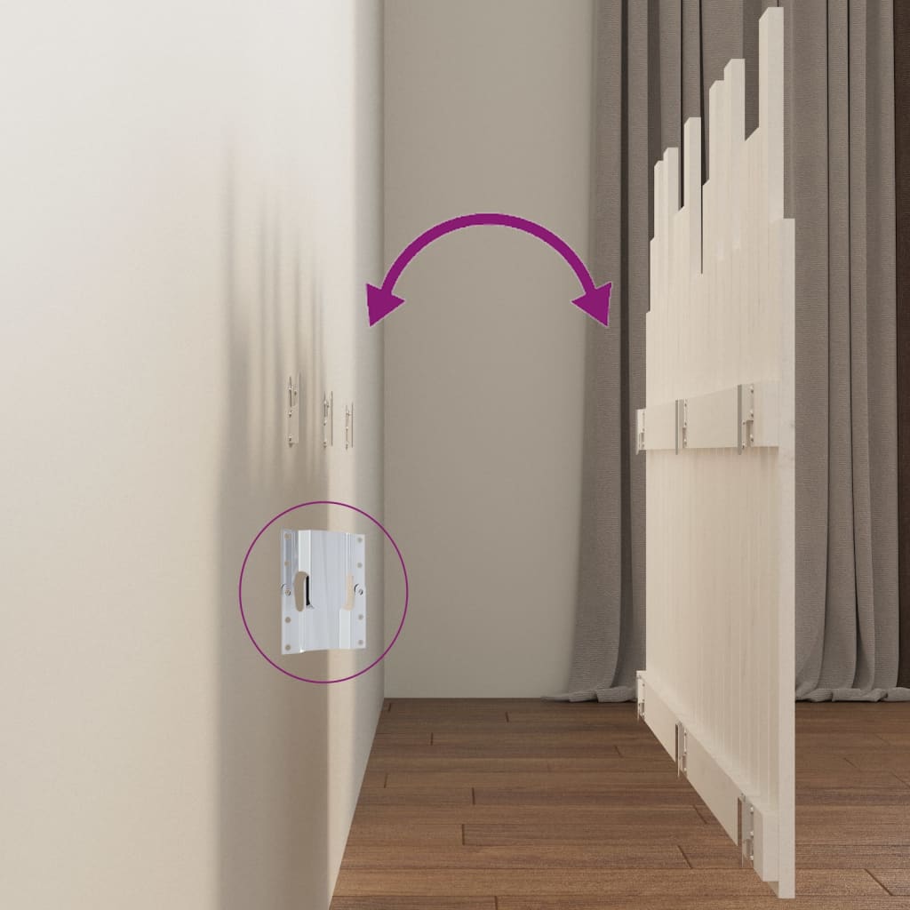 Tête de lit murale Blanc 127,5x3x80 cm Bois massif de pin - XIOS