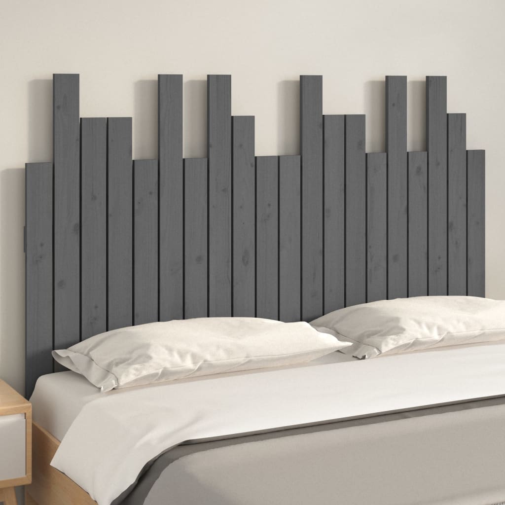 Tête de lit murale Gris 127,5x3x80 cm Bois massif de pin - XIOS