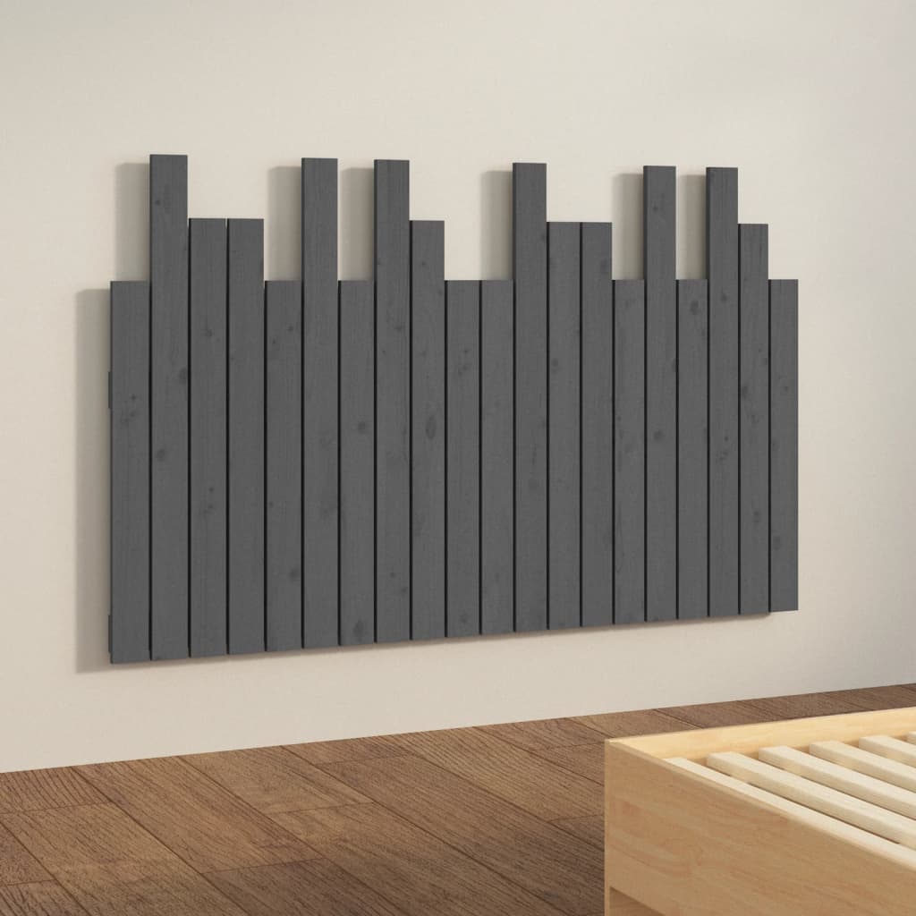 Tête de lit murale Gris 127,5x3x80 cm Bois massif de pin - XIOS