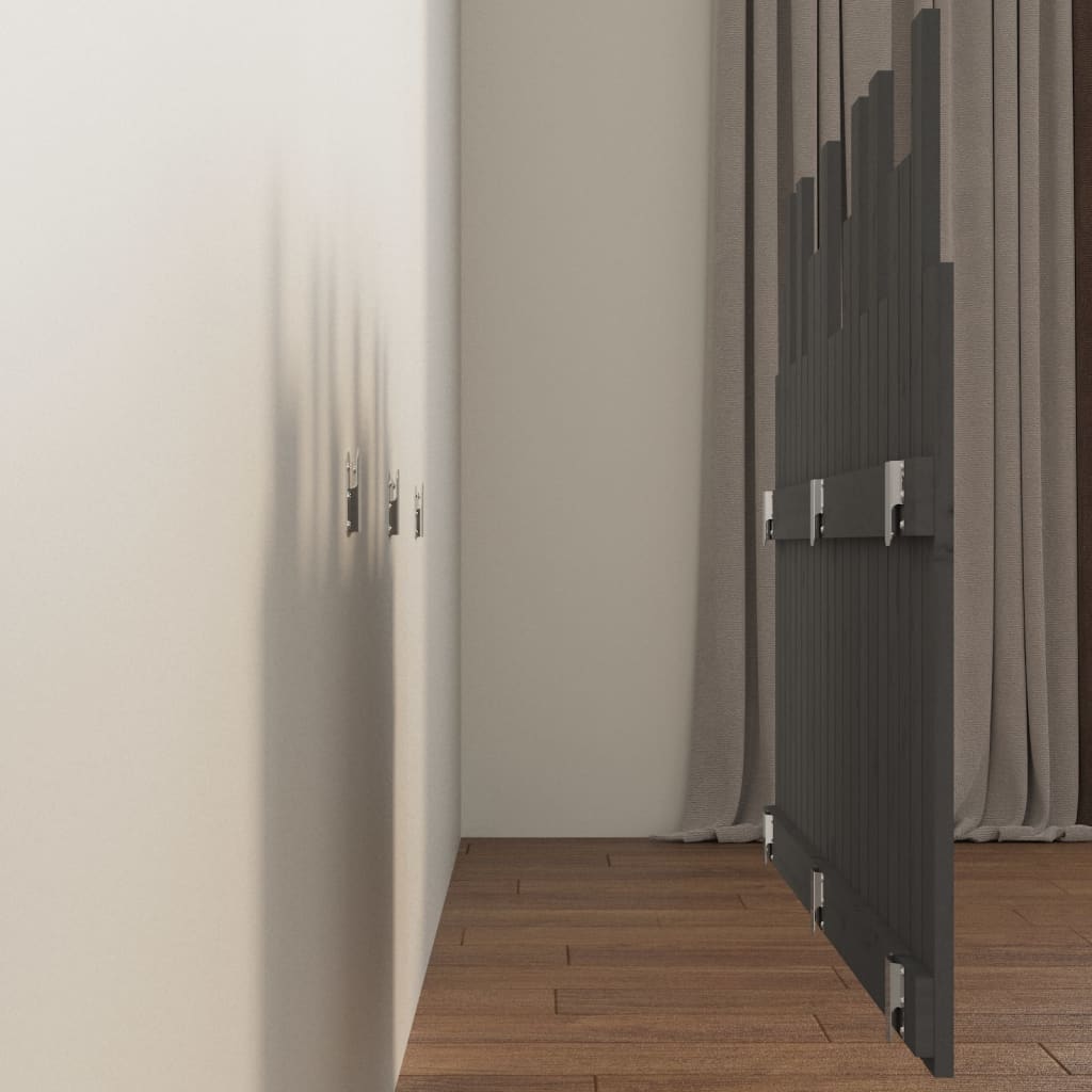 Tête de lit murale Gris 127,5x3x80 cm Bois massif de pin - XIOS