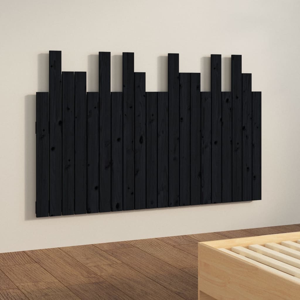 Tête de lit murale Noir 127,5x3x80 cm Bois massif de pin - XIOS