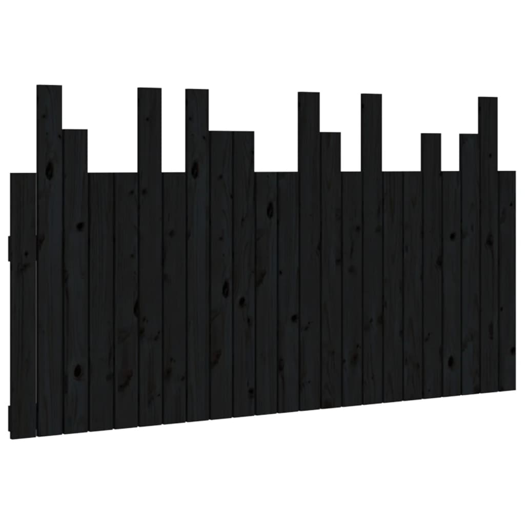 Tête de lit murale Noir 146,5x3x80 cm Bois massif de pin - XIOS