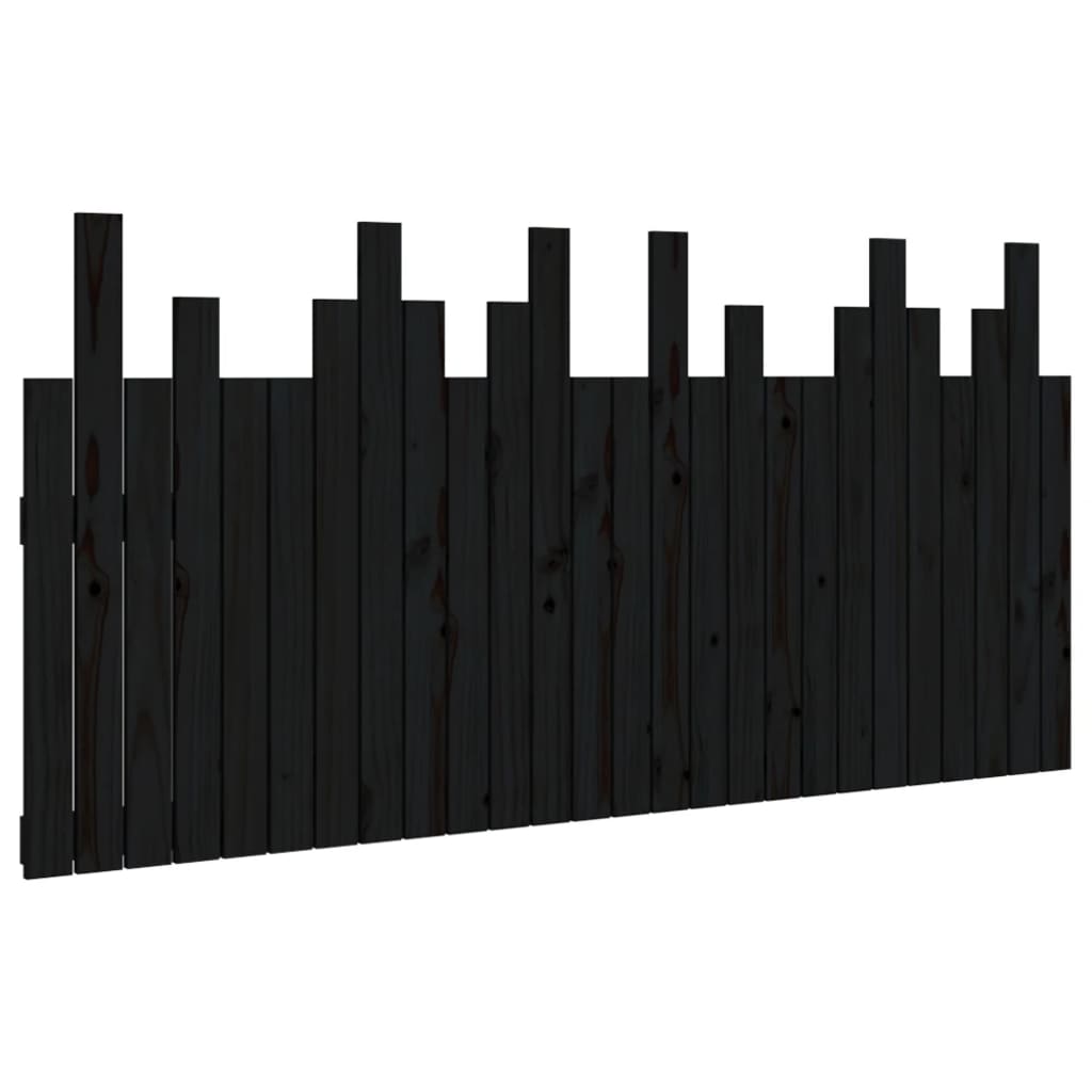 Tête de lit murale Noir 166x3x80 cm Bois massif de pin - XIOS