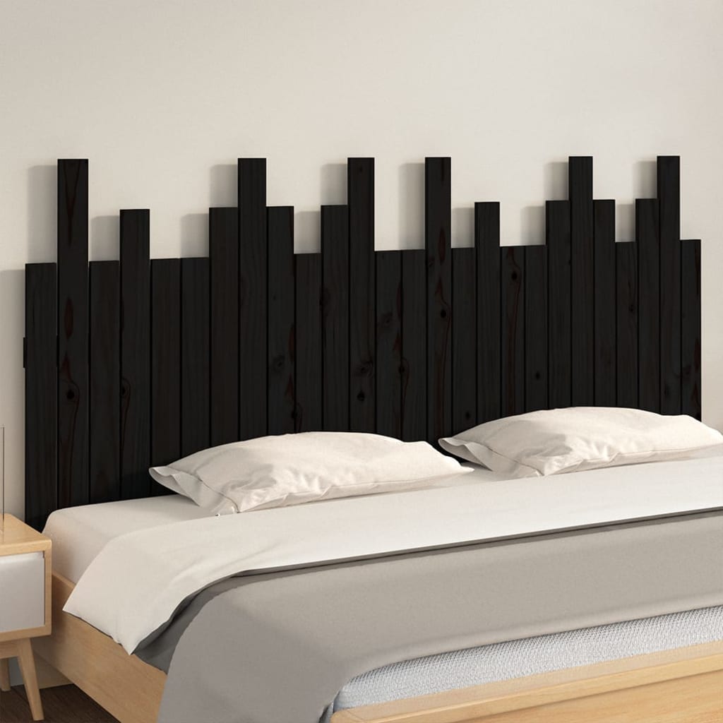 Tête de lit murale Noir 166x3x80 cm Bois massif de pin - XIOS