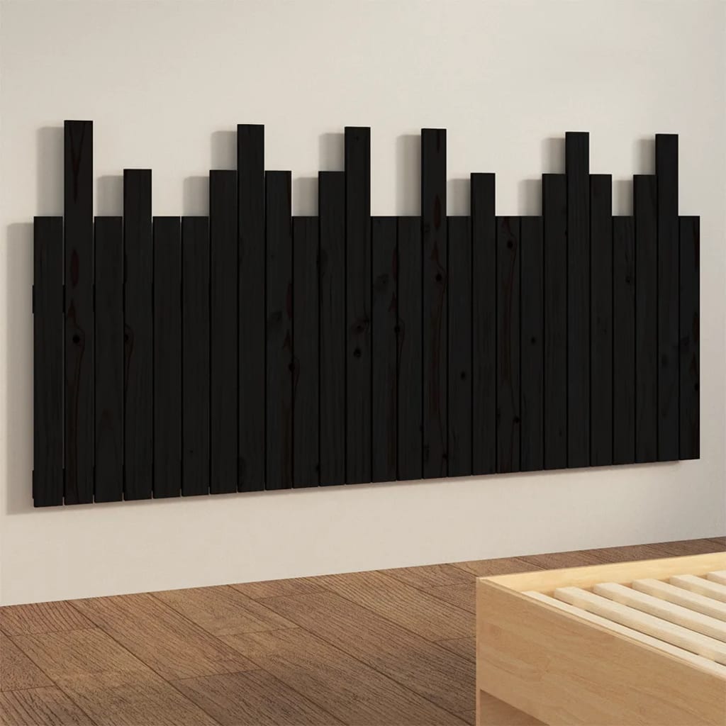 Tête de lit murale Noir 166x3x80 cm Bois massif de pin - XIOS