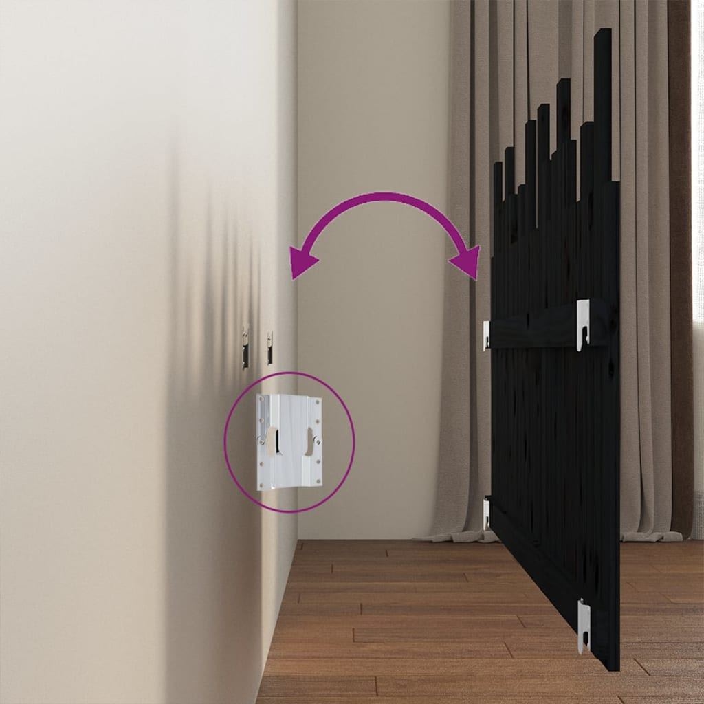 Tête de lit murale Noir 166x3x80 cm Bois massif de pin - XIOS