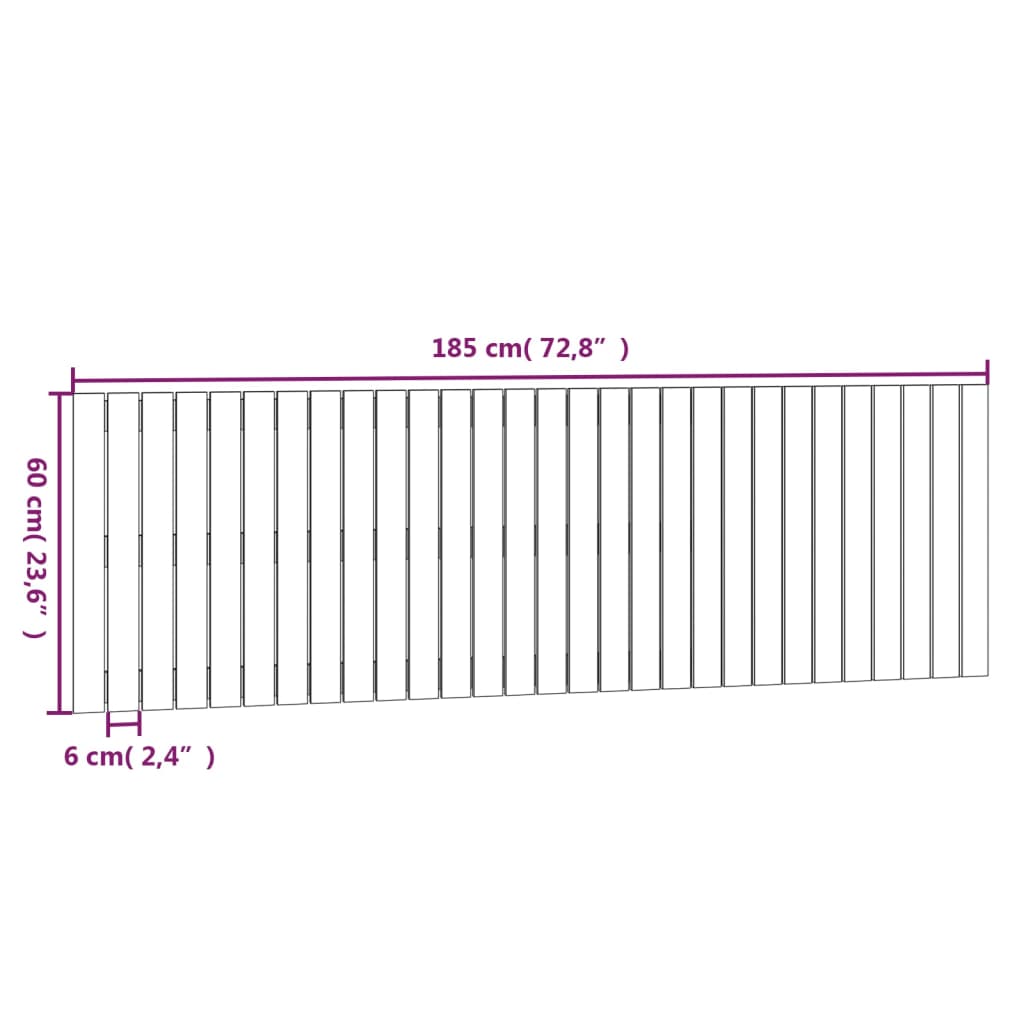 Tête de lit murale 185x3x60 cm Bois massif de pin - XIOS