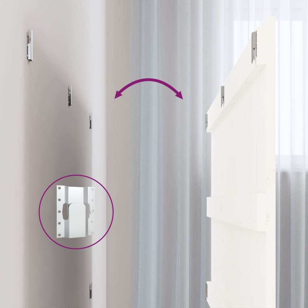 Tête de lit murale Blanc 140x3x60 cm Bois massif de pin - XIOS