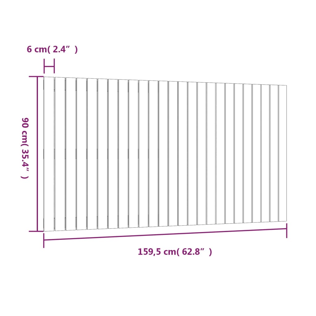 Tête de lit murale 159,5x3x90 cm Bois massif de pin - XIOS