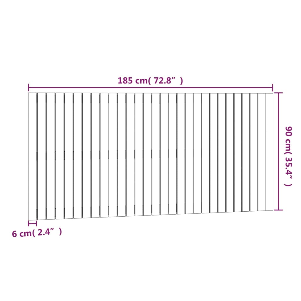 Tête de lit murale 185x3x90 cm Bois massif de pin - XIOS