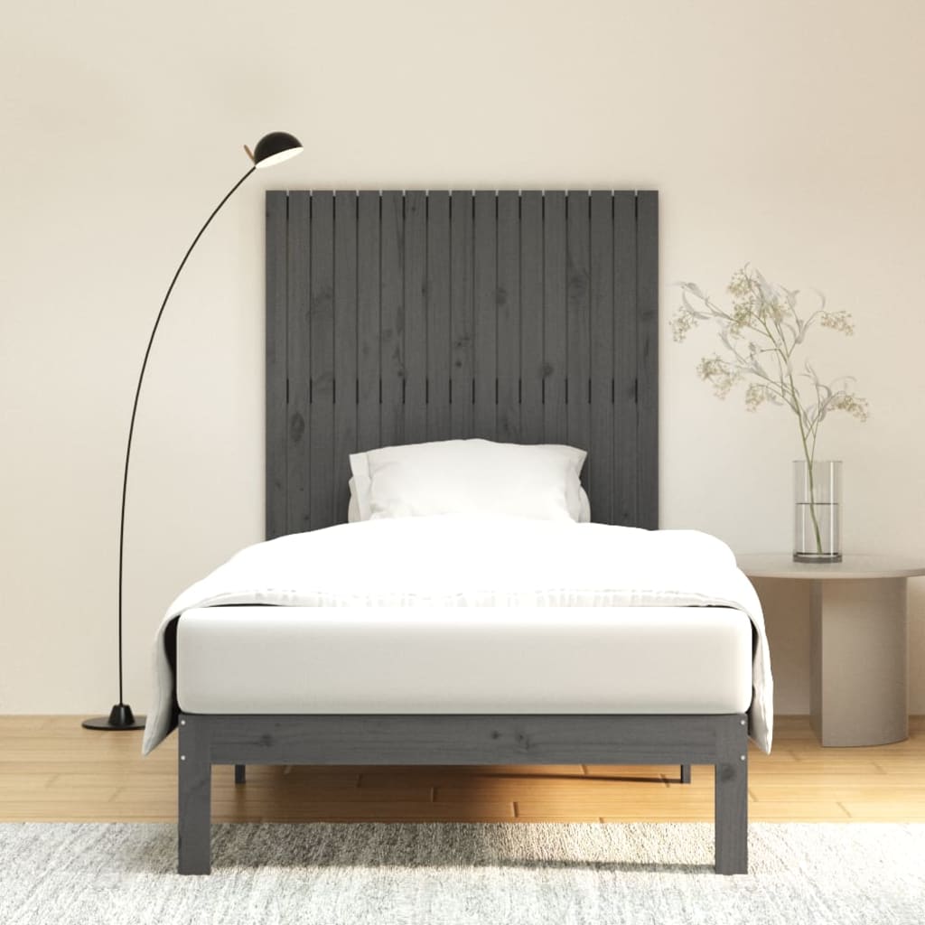 Tête de lit murale Gris 108x3x110 cm Bois massif de pin - XIOS