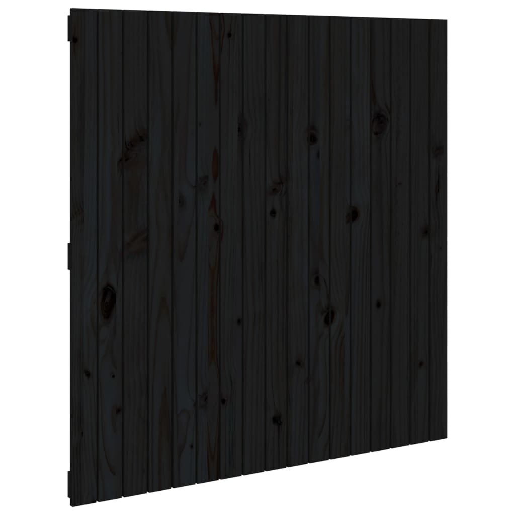 Tête de lit murale Noir 108x3x110 cm Bois massif de pin - XIOS