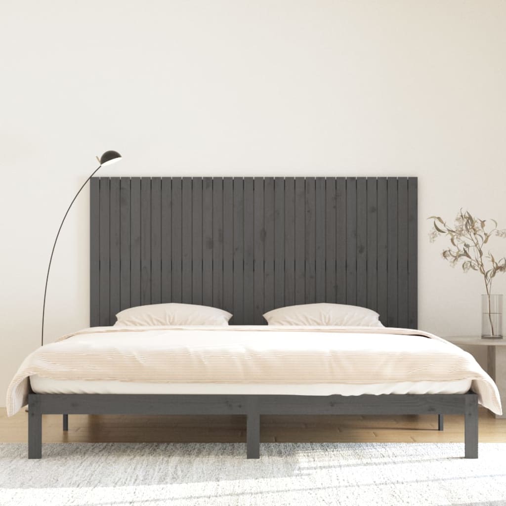 Tête de lit murale Gris 204x3x110 cm Bois massif de pin - XIOS