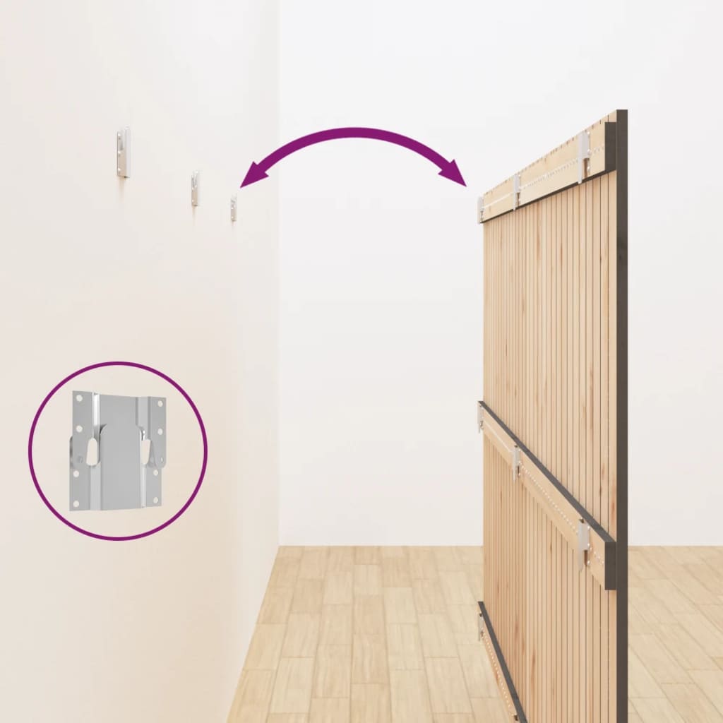 Tête de lit murale Gris 204x3x110 cm Bois massif de pin - XIOS