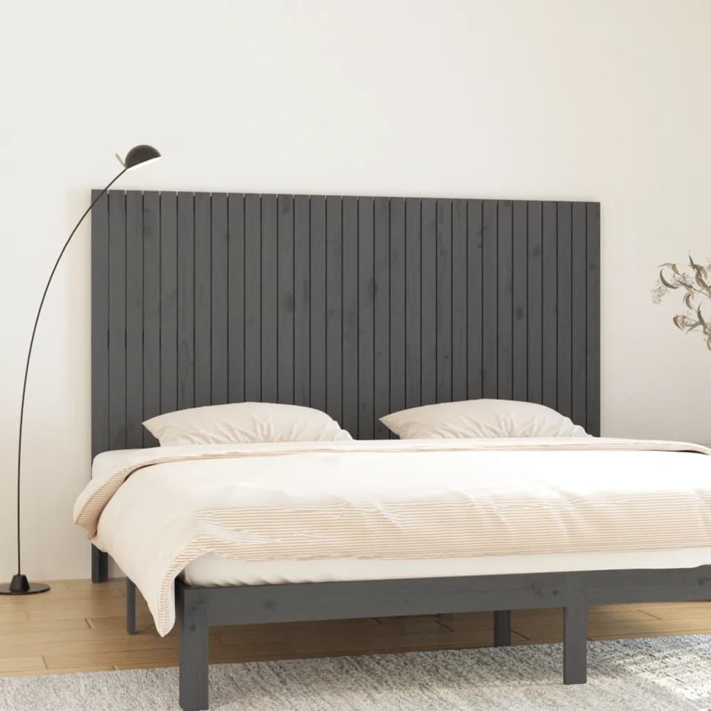 Tête de lit murale Gris 204x3x110 cm Bois massif de pin - XIOS