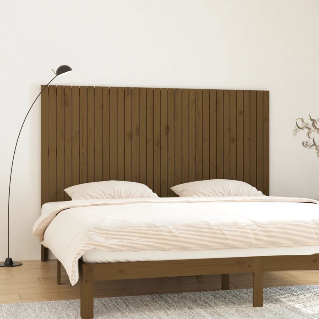 Tête de lit murale Marron miel 204x3x110 cm Bois massif de pin - XIOS