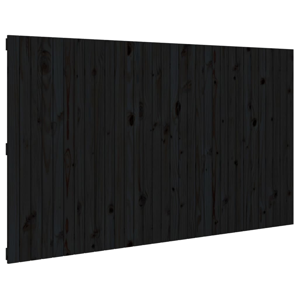 Tête de lit murale Noir 204x3x110 cm Bois massif de pin - XIOS