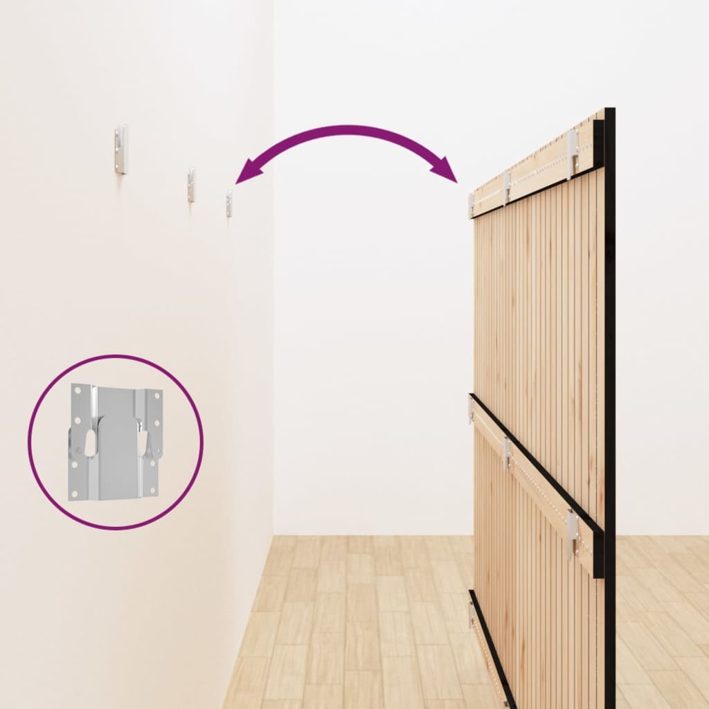 Tête de lit murale Noir 204x3x110 cm Bois massif de pin - XIOS