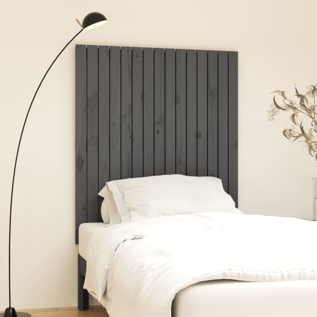 Tête de lit murale Gris 95,5x3x110 cm Bois massif de pin - XIOS